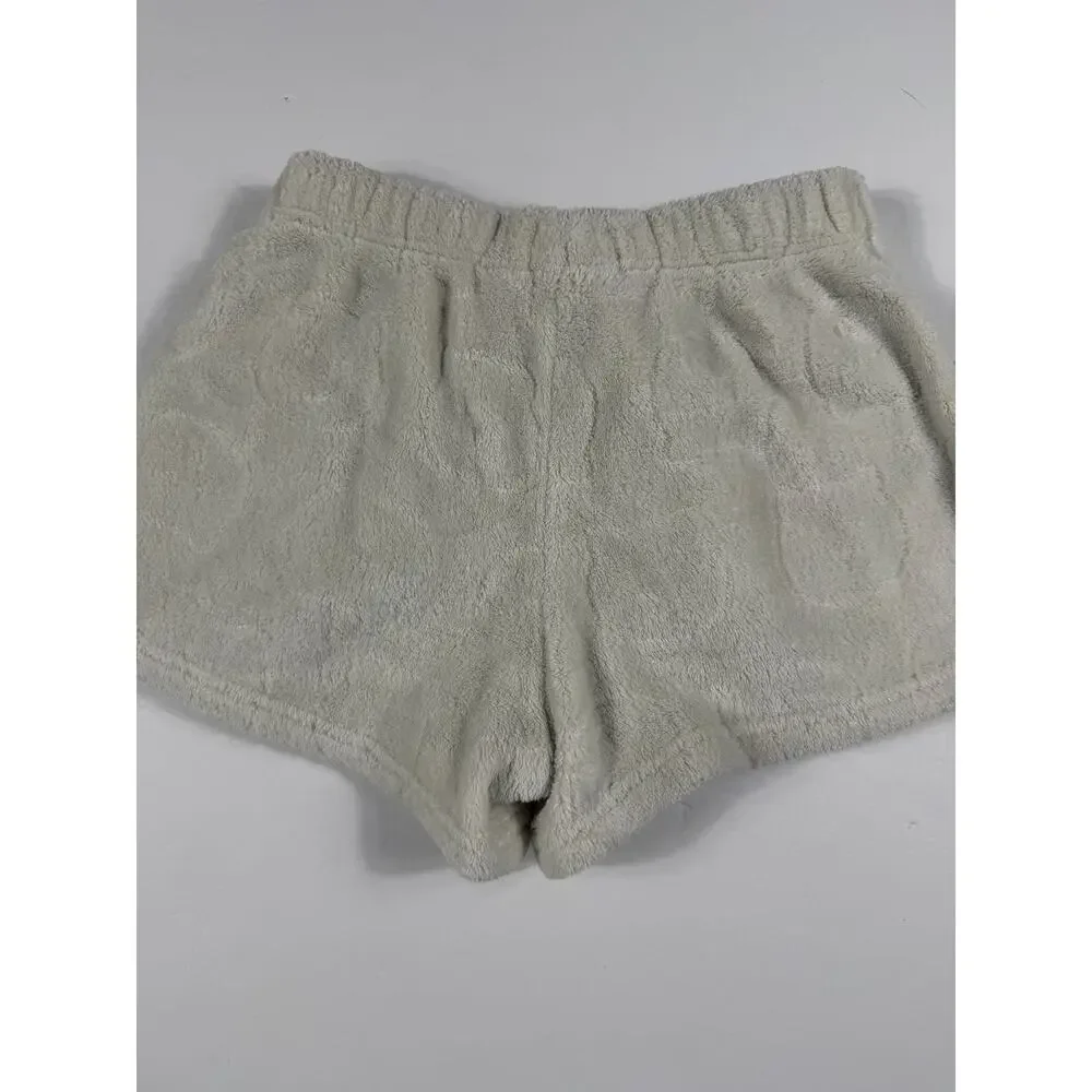 Gap Kids Cozy Plush Sleep Shorts Ivory Girls Size 6